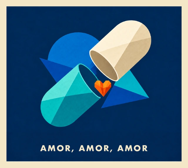 Amor, amor, amor — anverso de la postal