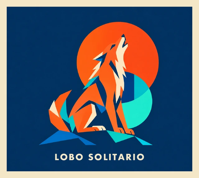 Lobo solitario — anverso de la postal